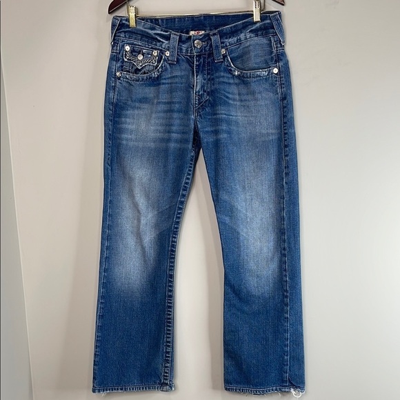 True Religion Y2K Mens Classic Boot Cut Button Flap Jeans Blue Medium Wash 31 - Picture 12 of 12